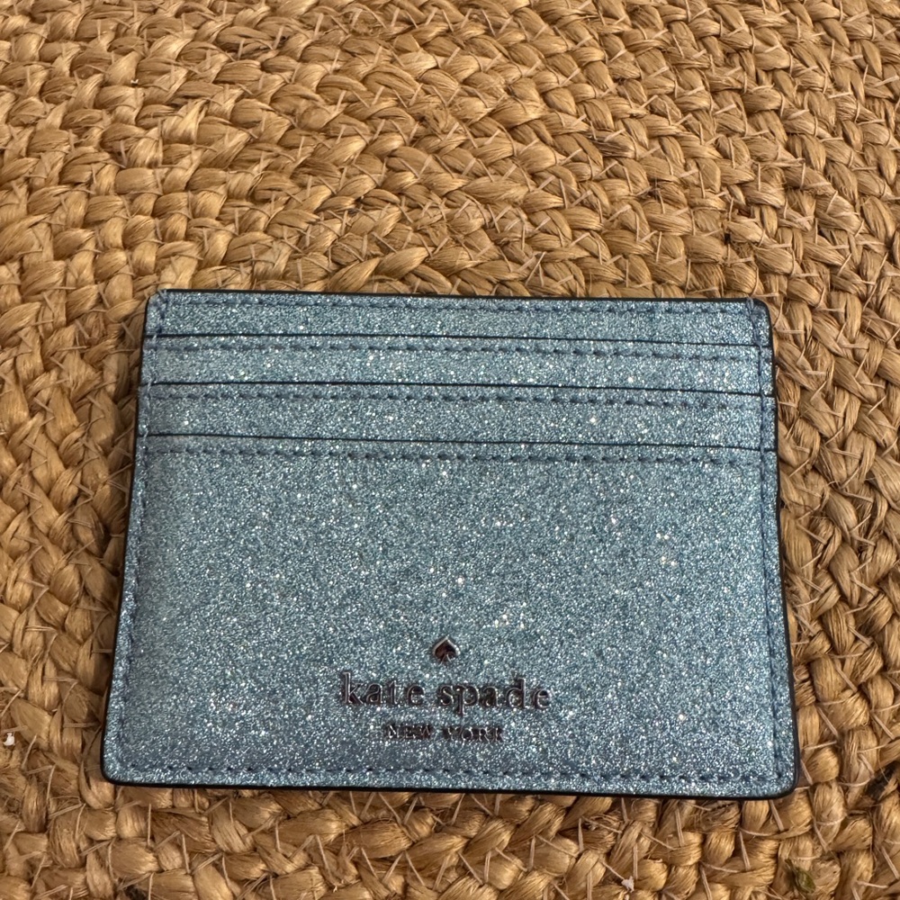Kate Spade Blue Glitter Card Holder